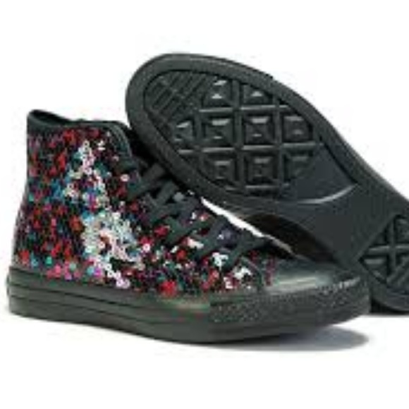 Converse Chuck Taylor All Star Hi Sequin Shoes - Picture 1 of 6